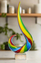Rainbow Note Murano style 16 inch Centerpiece-J427