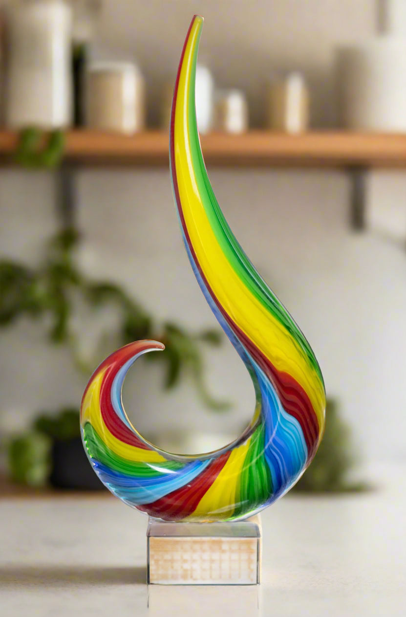 Rainbow Note Murano style 16 inch Centerpiece-J427