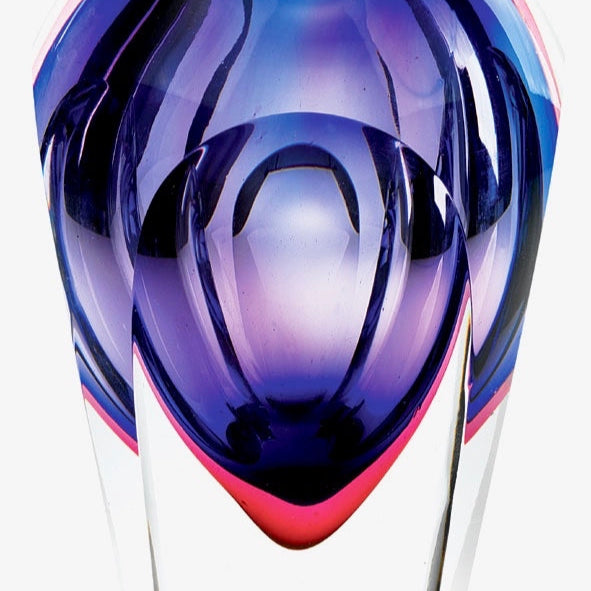 Essence Murano Style Art Glass Violet 9" Vase-J453