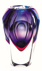 Essence Murano Style Art Glass Violet 9" Vase-J453