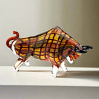 Toro Grande Murano Style Art Glass Large Bull L 16" x H 8-J470