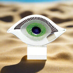 Visionary Good Luck Murano Style Art Glass Eye Centerpiece H7.5" x L10-J476