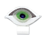 Visionary Good Luck Murano Style Art Glass Eye Centerpiece H7.5" x L10-J476
