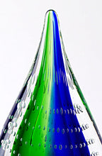 Murano Style Mouth Blown Teardrop Centerpiece on Crystal Base H10.5-J478