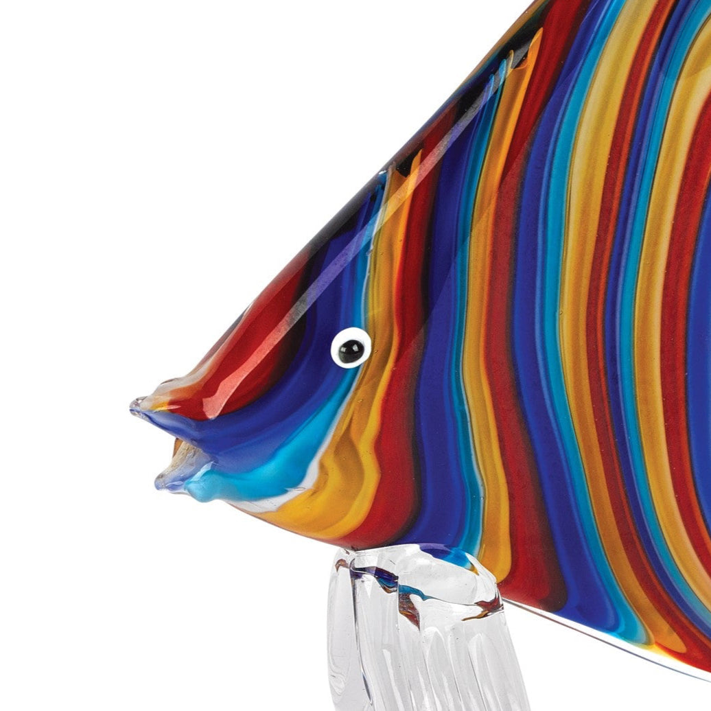 Murano Style Art Glass 10" Rainbow Tropical Fish-J527