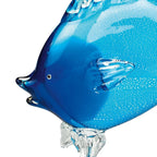 Light Blue Murano Style Art Glass Tropical Fish H 15.5 x L 18- J568