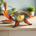 Firestorm Murano Style Art Glass Turtle L5 x H3-J580