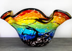 Allura Murano Style Art Glass Floppy Design 15" Centerpiece Bowl - J582