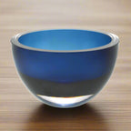 Penelope Midnight Blue Mouth Blown European Lead Free Crystal 6" Bowl-K2007