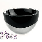 Jet Black Penelope Mouth Blown European Lead Free Crystal 6" Bowl-K2014