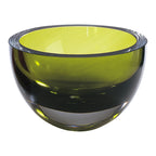 Penelope Olive Green Mouth Blown European Lead Free Crystal 6" Bowl-K2016