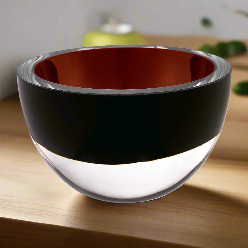 Penelope 6" Bowl in Chocolate Brown Mouth Blown European Lead Free Crystal-K2018