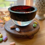 Penelope 6" Bowl in Chocolate Brown Mouth Blown European Lead Free Crystal-K2018