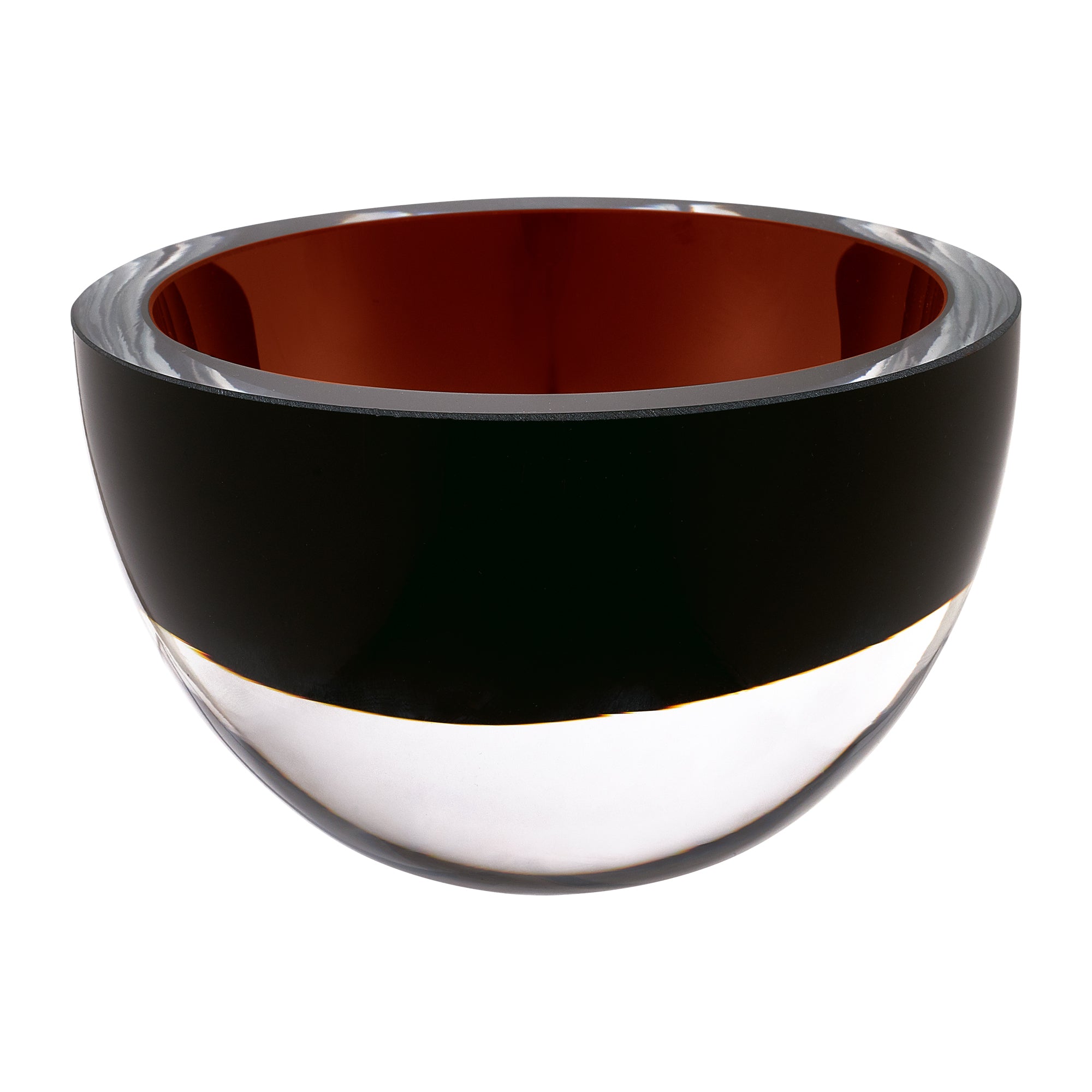 Penelope 6" Bowl in Chocolate Brown Mouth Blown European Lead Free Crystal-K2018