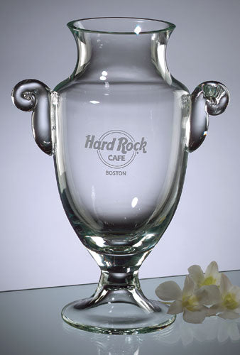 Champion European Mouth Blown Crystal 14" Trophy Vase - K2061