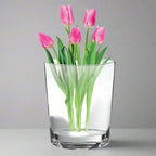 Montego Bay European Mouth Blown Crystal Pocket Shaped 11" Vase-K2090