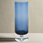 Galaxy European Mouth Blown Lead Free Crystal Midnight Blue Cylinder Vase 10.5" X 3-K2217