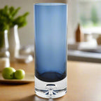 Galaxy European Mouth Blown Lead Free Crystal Midnight Blue Cylinder Vase 10.5" X 3-K2217