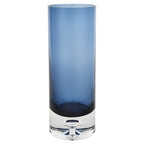 Galaxy European Mouth Blown Lead Free Crystal Midnight Blue Cylinder Vase 10.5" X 3-K2217