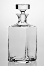 Sir Henry Square Decanter - European Mouth Blown 34 oz. Scotch or Whiskey Lead Free Crystal Decanter K2234