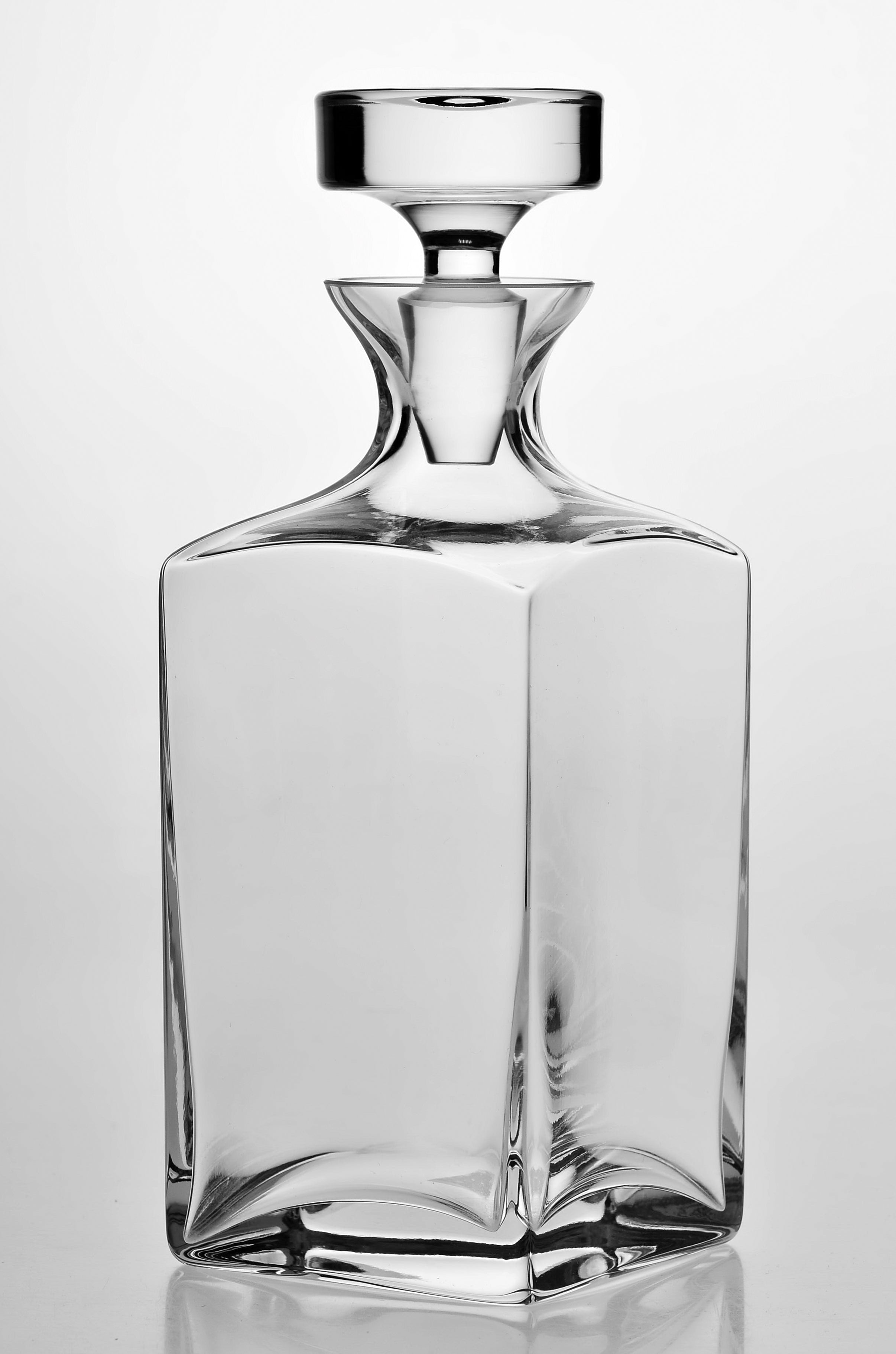 Sir Henry Square Decanter - European Mouth Blown 34 oz. Scotch or Whiskey Lead Free Crystal Decanter K2234