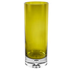 Galaxy Cylinder Vase- European Mouth Blown Lead Free Crystal in Olive Green 10.5" X 3-K2237