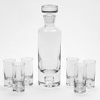 Galaxy European Mouth Blown Lead Free Crystal Round Decanter H11" 28 oz.-K826