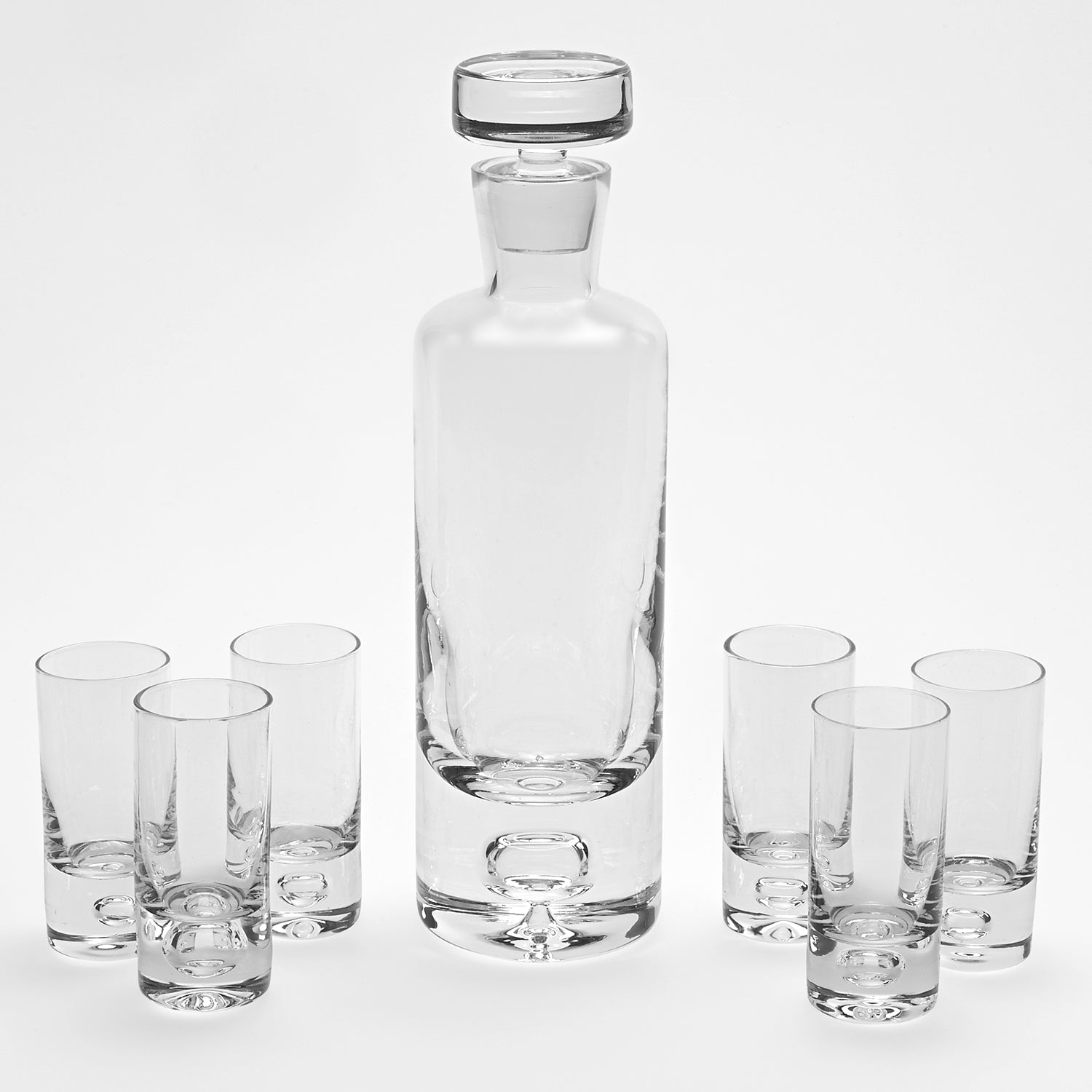 Galaxy European Mouth Blown Lead Free Crystal Round Decanter H11" 28 oz.-K826