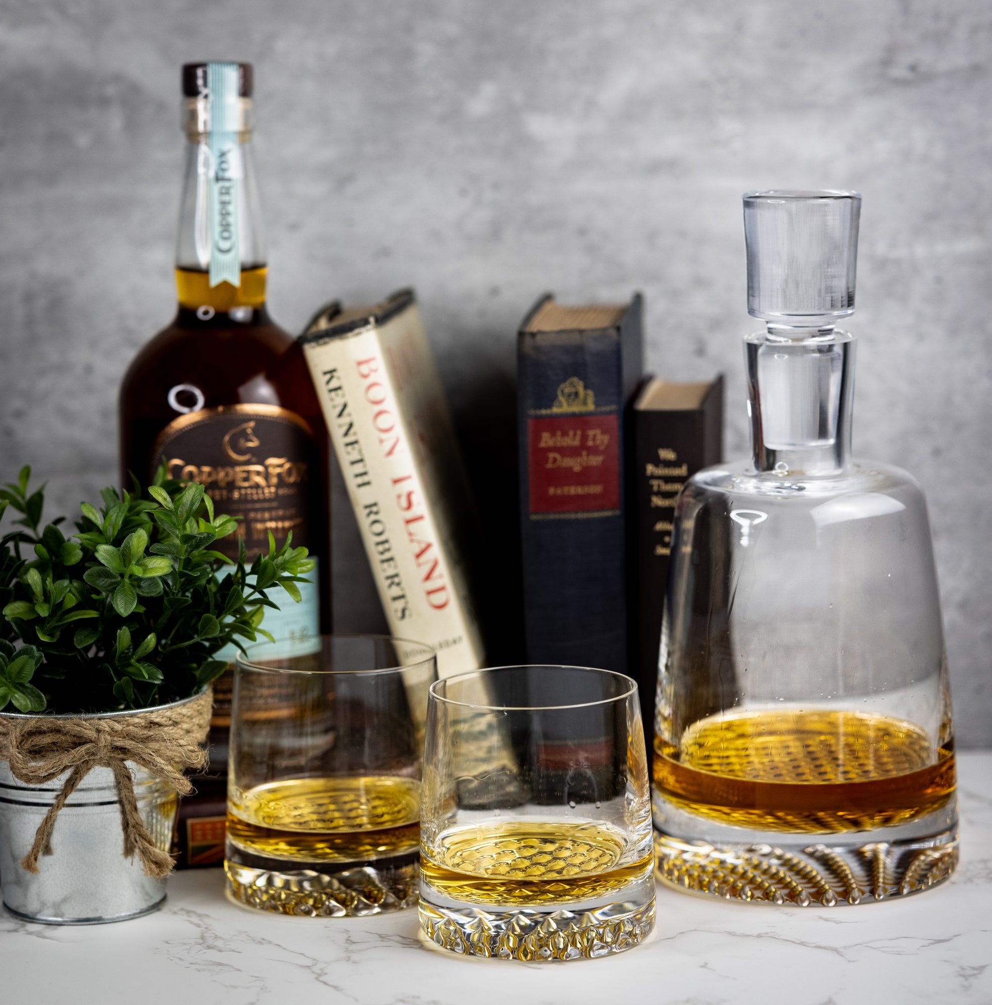 Park Avenue Whiskey Set - European Mouth Blown Lead Free Crystal Park Avenue 5 Pc. -K830