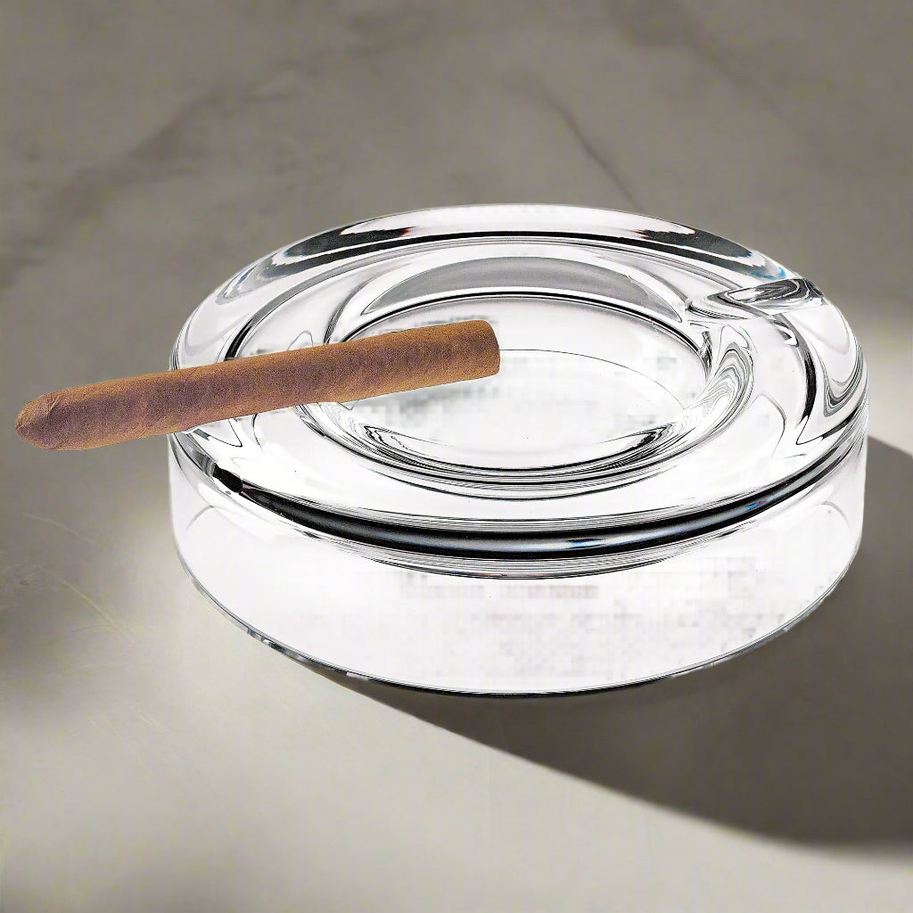 Winston 8" Cigar Ash Tray - Mouth Blown Crystal -K865