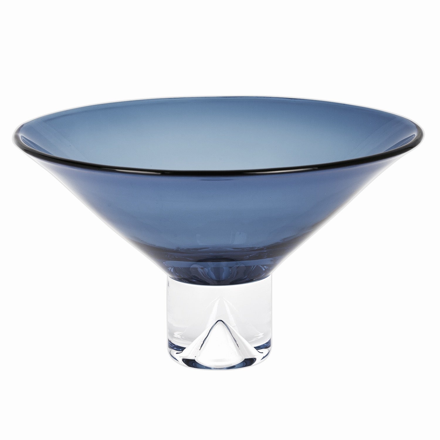 Monaco Midnight Blue European Mouth Blown Crystal 12" Centerpiece Bowl-K893