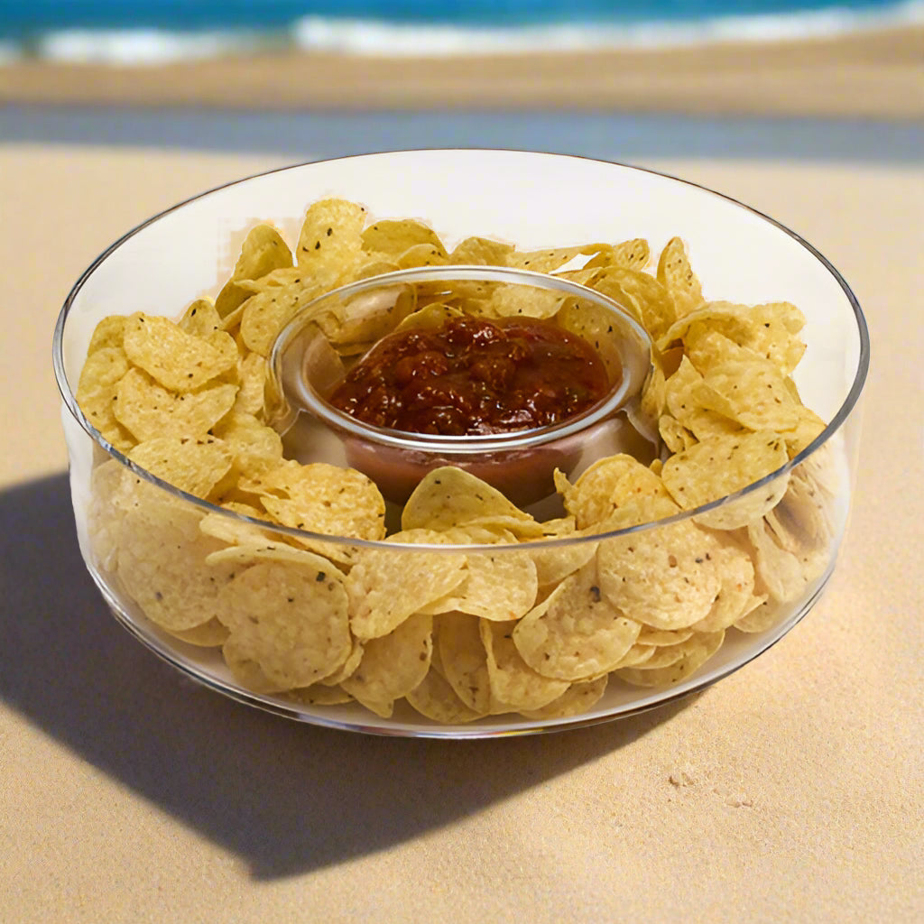 Manhattan European Mouth Blown Crystal Chip N Dip 11"-K902