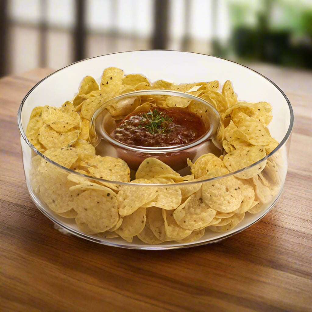 Manhattan European Mouth Blown Crystal Chip N Dip 11"-K902