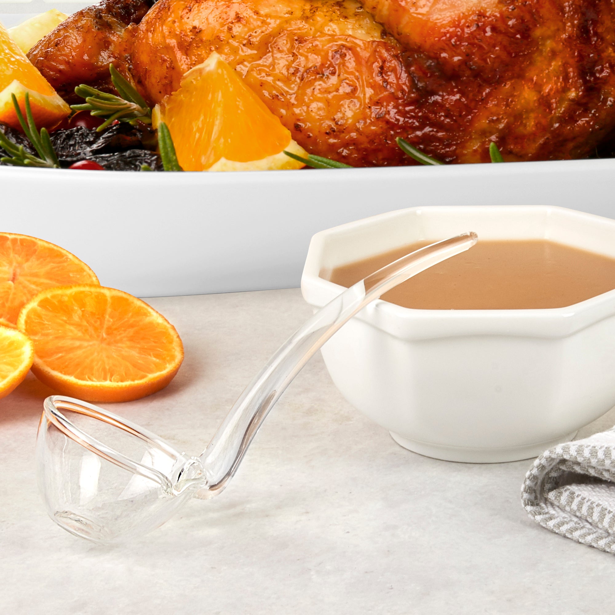 Mouth Blown Lead Free 6" Crystal Gravy, Dressing or Sauce Ladle-K903L