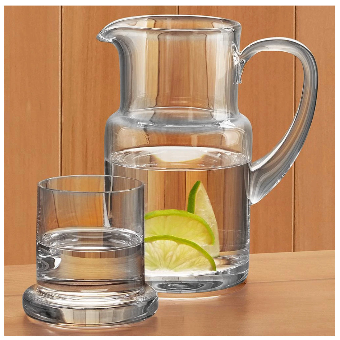 Manhattan Mouth Blown 2 Pc Bedside or Desktop Carafe Set H8".-K905
