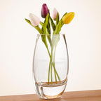 Crescendo European Mouth Blown Oval Thick Walled Vase 7.5- K940