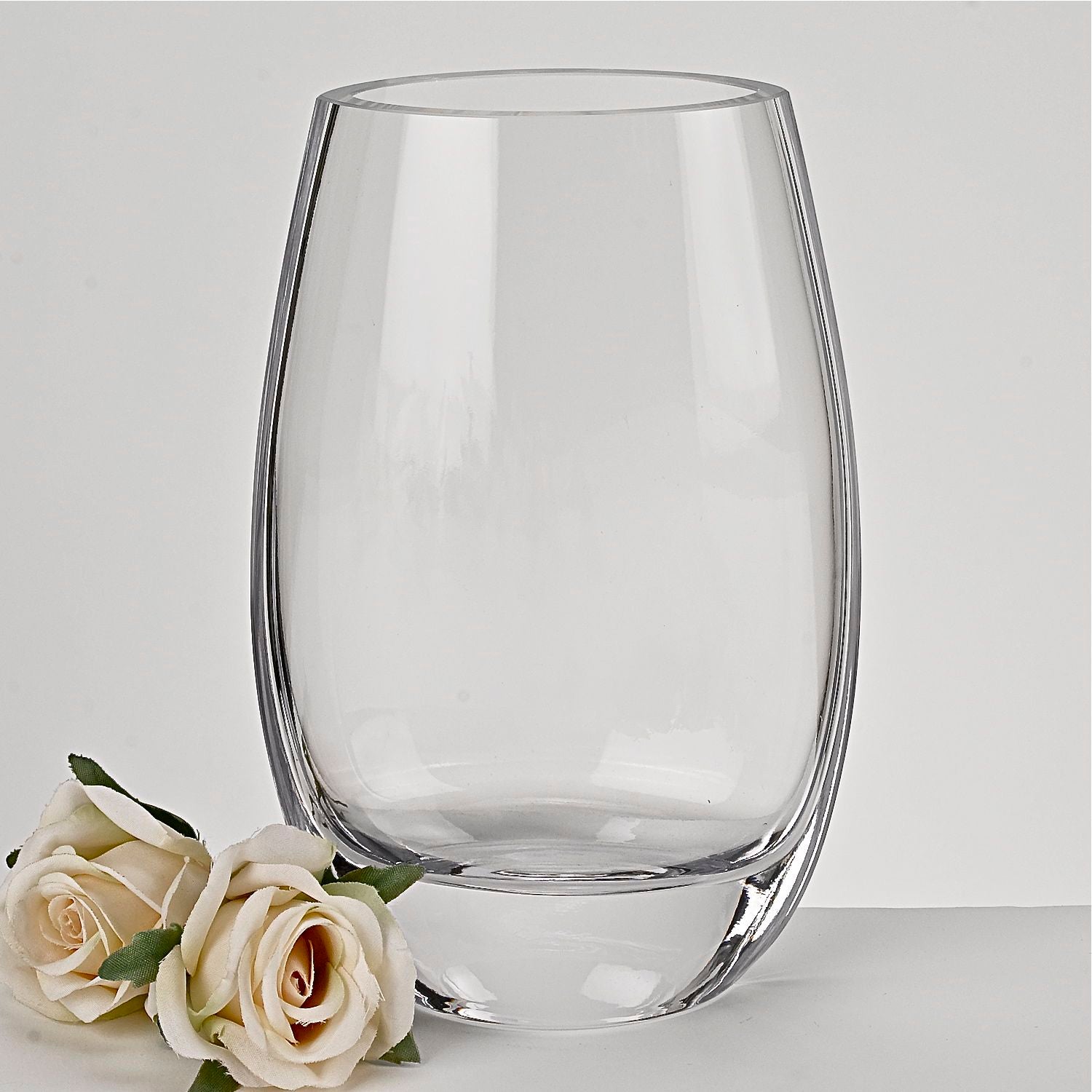 Crescendo European Mouth Blown Oval Thick Walled Vase 7.5- K940