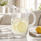 The Classic European Mouth Blown "Barrel" Water, Juice or Iced Tea Pitcher 54 Oz -H9-K960