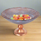 Dory - A Footed Oval Glass 12" Centerpiece Bowl-KM738