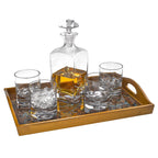 Galaxy 4 pc set Rocks Glass - Old Fashioned  Lead Free Crystal Scotch Glass - 8 Oz-SR737