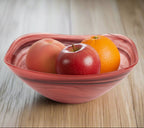 Terra Cotta Alabaster Glass 10" Squarish Salad or Serving Bowl-P232