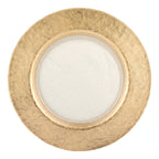 Authentic Gold Leaf Round 13 inch Glass Charger Plate - P244G