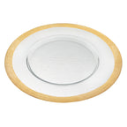 Gold Border Round 13 " Glass Charger Plate-P248G