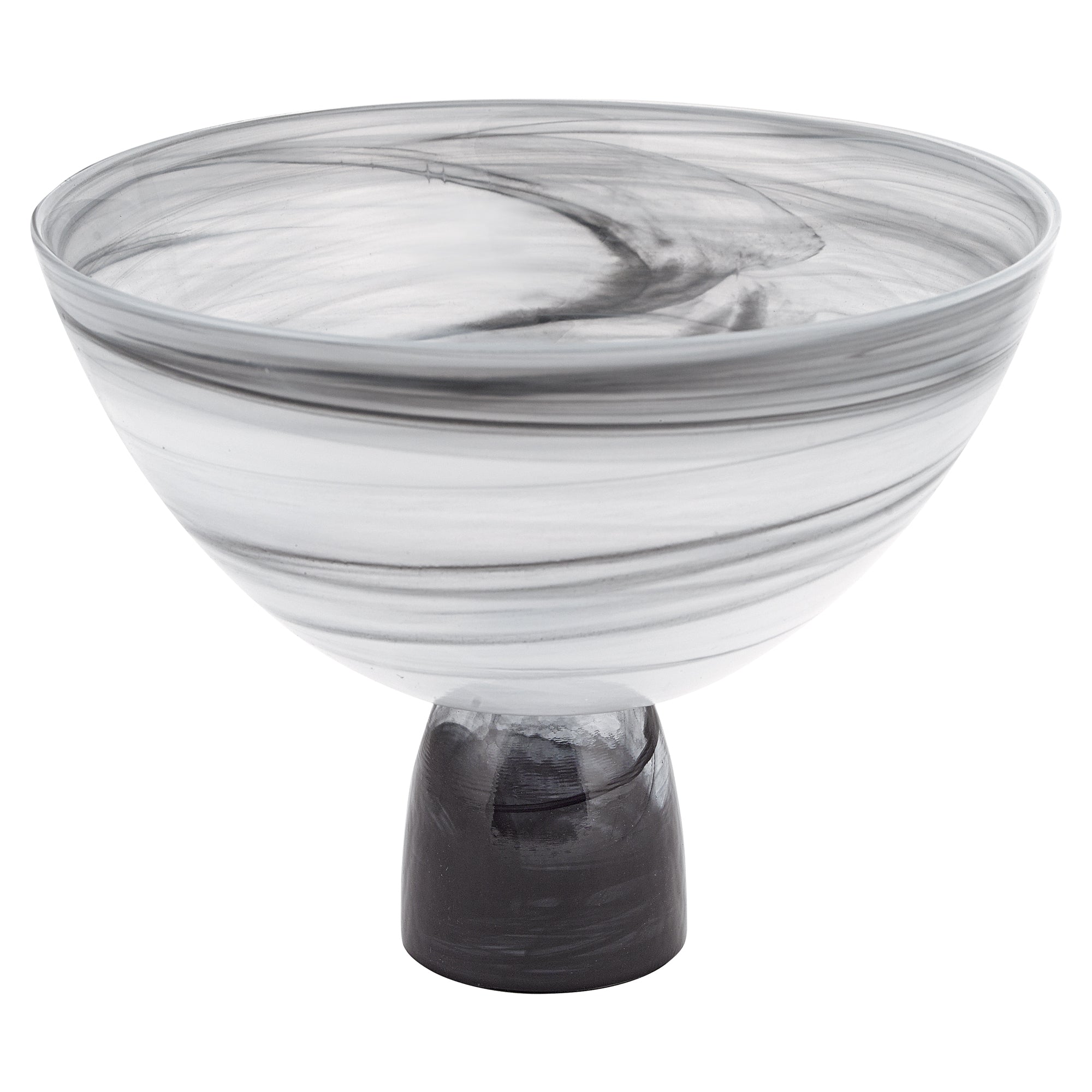 Milky Way Footed Alabaster Glass Centerpiece Bowl D10 x H7-P253