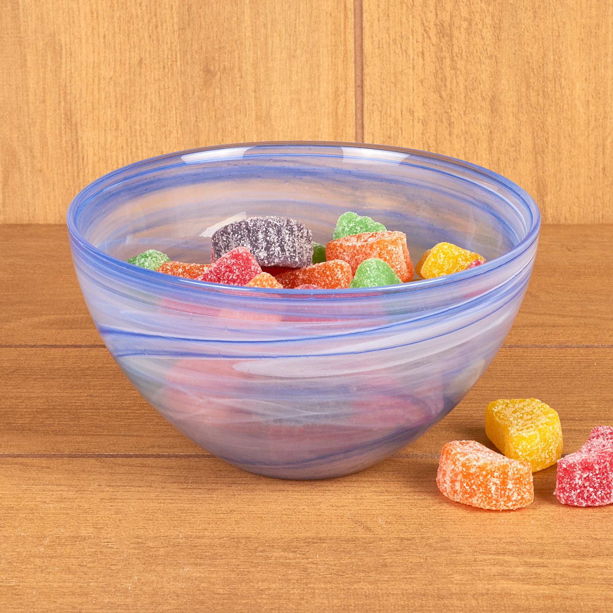 Blue Alabaster Glass 6" Round Salad or Candy Bowl - P283