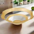 The Wave - Authentic Gold Leaf Decorated Glass 8" All Purpose Bowl-P720G