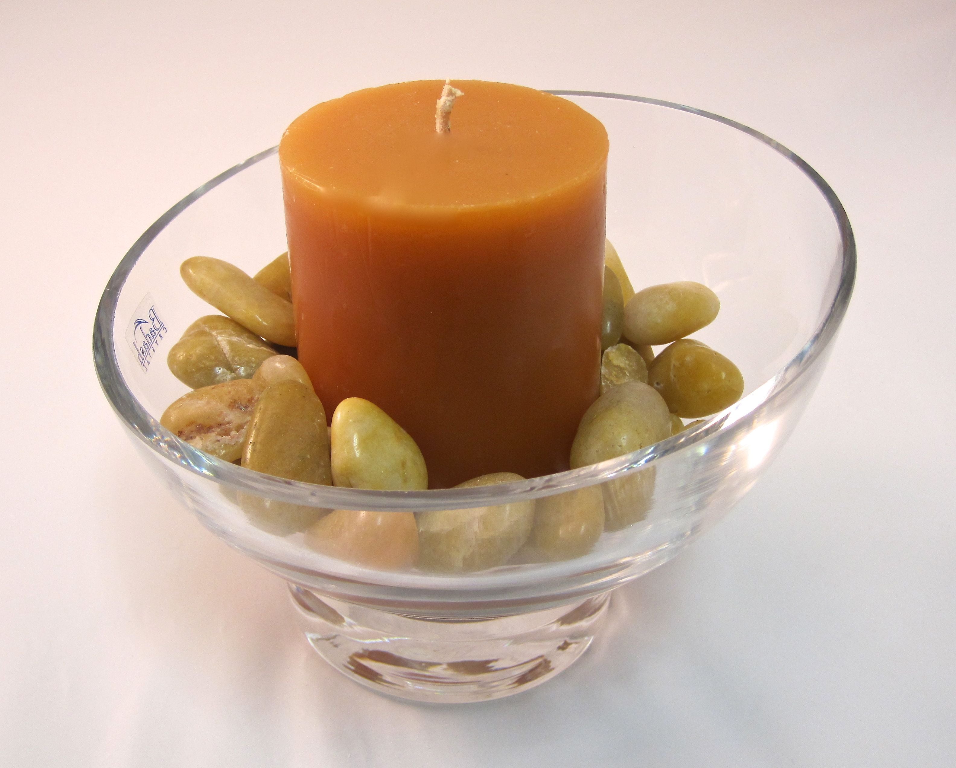 Kira Lead Free Mouth Blown Slant Cut Candy/Serving Bowl D6 - S407