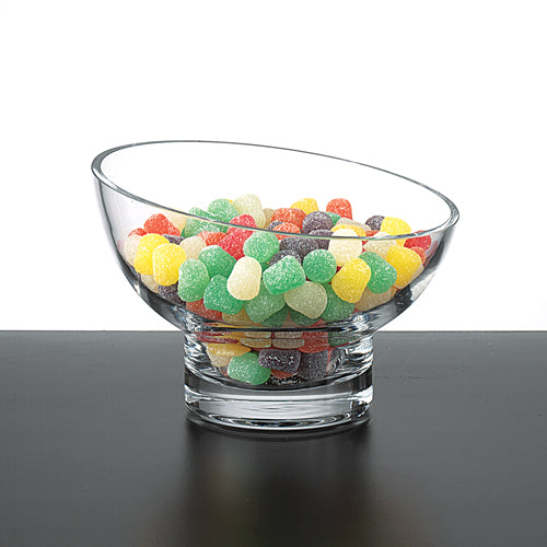 Kira Lead Free Mouth Blown Slant Cut Candy/Serving Bowl D6 - S407