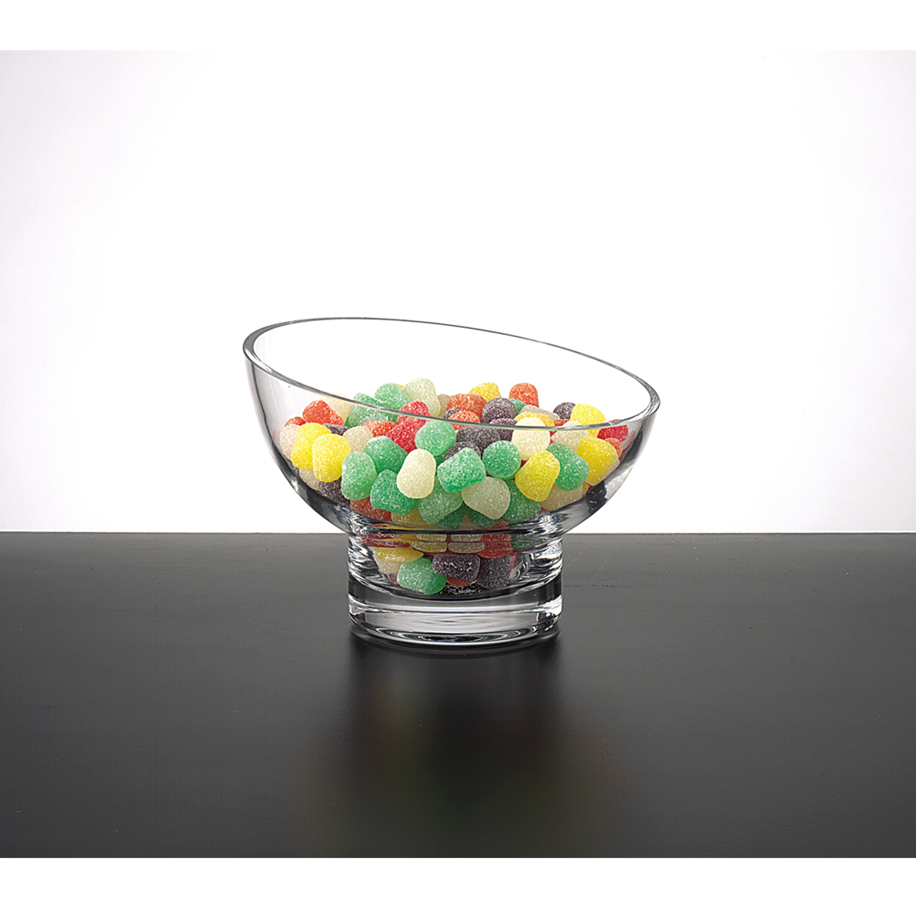 Kira Lead Free Mouth Blown Slant Cut Candy/Serving Bowl D6 - S407