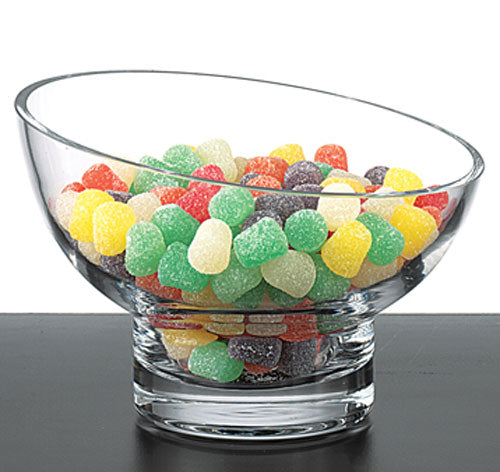Kira Lead Free Mouth Blown Slant Cut Candy/Serving Bowl D6 - S407